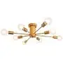 PUMING 8 Lights Gold Modern Sputnik Chandeliers Semi-Flush Ceiling Light Fixture for Living Room Bedroom Bathroom Kitchen Cottage Lighting