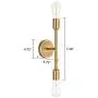 Passica Decor Set of 2 pcs Simple Stylish 2 Light Matte Antique Brass Vanity Light Vertical or Horizontal Wall Mounting Double Sconce for Bedroom Living Room Stairs Hallway