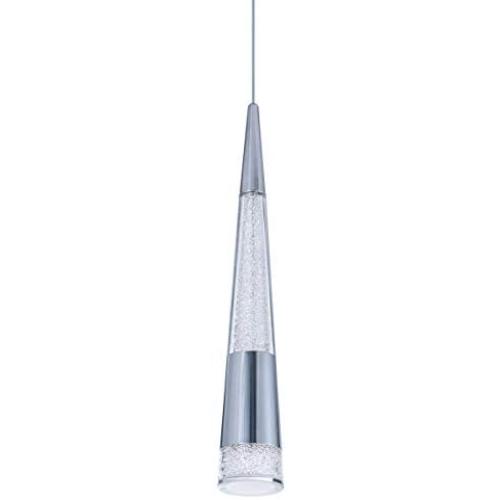 VILUXY Modern Kitchen Island Pendant Lighting, Adjustable LED Cone Pendant Light with Silver Plating Nickel Finish Acrylic Shade for Dining Rooms 7W, Cool White 6000K