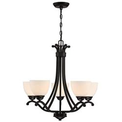 Doraimi Lighting Modern 5 Light Contemporary Chandeliers Printing Black Finish Modern Light