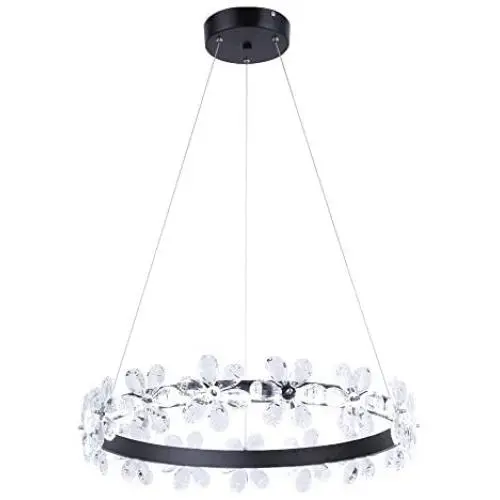 Maxax Crystal Chandelier 1 Ring Flower LED Pendant Ceiling Light for Dining Room, Living Room(White) Maxax Crystal Chandelier 1 Ring Flower LED Pendant Ceiling Light for Dining Room, Living Room(White)
