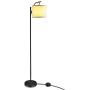 Tangkula Floor Lamp for Living Room, Mid Century Tall Pole Lamp with Arc Hanging Shade, Foot Switch & Metal Base, Indoor Reading Standing Light for Living Room Bedroom Office, LED Bulb Not Included