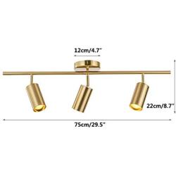 Modo Lighting Adjustable Track Lighting Fixture Brulshed Brass Flush Mount Ceiling Light Fixture afor Kitchen Dining Room Spotlight (29.5''/ 75cm)