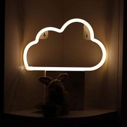 Neon Sign Cloud Lights Warm White Wall Art Décor USB & Battery Powered LED Neon Night Light for Kids Bedroom,Dorm,Wedding Party Birthday Gifts Baby Nursery Lamp(YDNB)