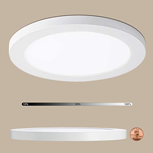 LED Flush Mount Ceiling Light Fixture Dimmable, 12W 840LM Super Slim Surface Mount Led Ceiling Light, Flushmount Led Light Fixture for Hallway, Balcony, Closets, Kitchen, Bedroom, 2700K Warm White