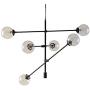 Ink+Ivy II150-0010, Cyrus Six-Light Modern Chandeliers - Height Adjustable, Plated Finish, Glass Sphere Shades Pendant Sputnik Ligthing Lamp, Dining Room Lighting Fixtures, LED Compatible, Bronze