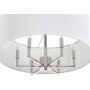 Hampton Hill MPS150-0066 Broderick 6 Modern Chandeliers-Metal, Fabric Shade Pendant Ligthing Lamp Ceiling Dining Lighting Fixtures Hanging, See Below, White/Silver