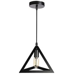 EEEKit Industrial Pendant Light Fixture, Black Cage Pendant Lights, E26 Base Farmhouse Fixture for Kitchen Island Dining Room Table Foyer Entryway Hallway