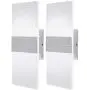 LED Wall Sconce 3 Color Temperature JACKYLED 12W Set of 2 Acrylic Material LED Wall Lamp Hardwired Wall Mounted for Hallway Bedroom Porch Bathroom Living Room Basement Stairway Hotel-No Remote Control