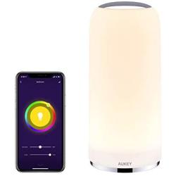 AUKEY Smart Table Lamp Works with Alexa & Google Home App Control Bedside Lamp Dimmable Warm White Light & RGB Touch Lamp for Living Room and Bedrooms