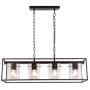 Liylan Vintage Pendant Lighting for Kitchen Island Farmhouse Chandeliers Industrial Glass 4 Light Fixture Oil Rubbed Bronze Dinning Room