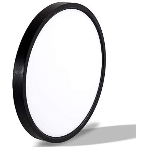 TALOYA LED Ceiling Light Office Black,3 Color Temperatures in One(3000k/4000k/6000k),15.8 Inch Thin Flat Modern Flush Mount LED Light Fixture for Living Room,24w Round