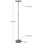 Brightech Sky LED Torchiere Super Bright Floor Lamp - Contemporary, High Lumen Light for Living Rooms & Offices - Dimmable, Indoor Pole Uplight for Bedroom Reading - Brushed Nickel