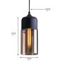 NAANN Black Pendant Lamp, Modern Mini Pendant Light, Smoked Glass Cylinder Shade Retro Industrial Hanging Lighting Fixture for Kitchen Island Dining Room Shop E26 Base