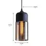 NAANN Black Pendant Lamp, Modern Mini Pendant Light, Smoked Glass Cylinder Shade Retro Industrial Hanging Lighting Fixture for Kitchen Island Dining Room Shop E26 Base
