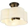 Eyassi Semi Flush Mount Ceiling Lights, Linen 4-Light Farmhouse Close to Ceiling Lighting Fixtures Industrial Black Ceiling Lamp for Kitchen Island Living Room Bedroom Hallway Laundry Entryway