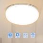 CANMEIJIA LED Flush Mount Ceiling Light Fixture 8.6 inch 110V Waterproof IP44 Warm White 3000K 50W Round Ceiling Lamp for Porch/Stairwell/Living Room/Bathroom Lighting