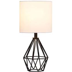 COTULIN Black Living Room Table Lamp,Modern Desk Lamp with TC Fabric Shade and Hollowed Out Base for Study Room Bedroom,Small Bedside Nightstand Lamp
