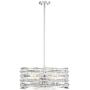 Smart Polished Nickel Pendant Chandelier 20'' Wide Modern Clear Crystal 6-Light Fixture for Dining Room House Foyer Kitchen Island Entryway Bedroom Living Room - Possini Euro Design