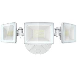 Olafus 5000LM LED Security Light, 50W Super Bright Flood Lights Outdoor, 3 Adjustable Heads, 6000K White Exterior Light, IP65 Waterproof Wall Mount Floodlights for Garage, Eave, Garden, Patio, Porch