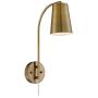 Sully Modern Wall Lamp Warm Brass Plug-in Light Fixture Adjustable Head Curved Arm for Bedroom Bedside Living Room Reading - 360 Lighting