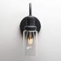 Permo Industrial Vintage Gooseneck Wall Mount Single Sconce with 3.1'' Cylindrical Clear Glass Shade Wall Sconce Light Lamp Fixture (Black)