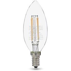 Amazon Basics 60W Equivalent, Clear, Soft White, Dimmable, 15,000 Hour Lifetime, B11 (E12 Candelabra Base) LED Light Bulb | 6-Pack