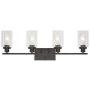MELUCEE 4 Lights Wall Sconce Lighting Oil Rubbed Bronze Finished with Clear Glass, Bathroom Vanity Light Fixtures Wall Lights Bedroom Porch Kitchen Living Room