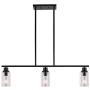 Sivilynus Black Chandelier Kitchen Island 3 Lights Farmhouse Lighting Pendant Light Fixture Ceiling Hanging Modern Industrial Style for Hallway and Dining Room