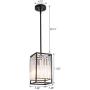 MAYNA Industrial Mini Pendant Lighting with Clear Glass Shade, Adjustable Ceiling Pendant Light Fixture for Kitchen Island Restaurant Hallway Passway Bedroom Balcony Farmhouse, Black, 1 Pack