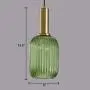 LITFAD Ribbed Glass Geometric Hanging Light Simplicity Single Light Ceiling Light in Brass Finish Modern Pendant Light Fixture for Hallway Warehouse Dining Room Bar Restaurants Bedrooms - A Green