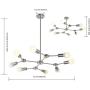 MELUCEE Mid Century Modern Chandelier Sputnik 8-Light Brushed Nickel Semi Flush Mount Ceiling Light Fixtures for Dining Room Kitchen Living Room Foyer and Hallway