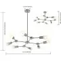 MELUCEE Mid Century Modern Chandelier Sputnik 8-Light Brushed Nickel Semi Flush Mount Ceiling Light Fixtures for Dining Room Kitchen Living Room Foyer and Hallway