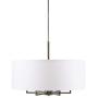 Hampton Hill MPS150-0066 Broderick 6 Modern Chandeliers-Metal, Fabric Shade Pendant Ligthing Lamp Ceiling Dining Lighting Fixtures Hanging, See Below, White/Silver