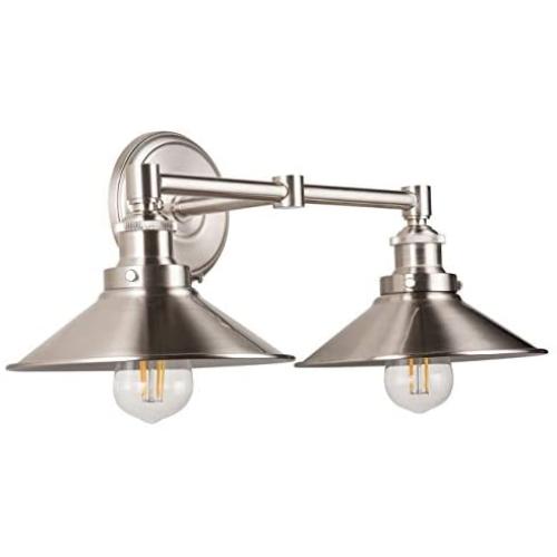 Andante LED Industrial 2 Light Wall Sconce - Brushed Nickel - Linea di Liara LL-WL427-BN