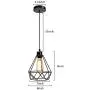 Retro Pendant Light, HESSION Industrial Metal Cage Mini Pendant Light Oil Rubbed Finish, Rustic Chandeliers Ceiling Light Fixture for Farmhouse Kitchen Island Dining Room Covered Patio