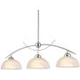 Kira Home Athena 31'' Modern & Contemporary 3-Light Pendant Island Light + Alabaster Glass Shades, Adjustable Hanging Height, Brushed Nickel Finish