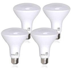 4 Pack BR30 Flood Light Bulbs Indoor Outdoor by Bioluz LED Instant ON DIMMABLE Cool White 5000K 65-95 Watt Replacement Using 9.5 Watts 90+ CRI UL Listed 2016 JA8 High Efficiency Lighting