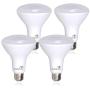 4 Pack BR30 Flood Light Bulbs Indoor Outdoor by Bioluz LED Instant ON DIMMABLE Cool White 5000K 65-95 Watt Replacement Using 9.5 Watts 90+ CRI UL Listed 2016 JA8 High Efficiency Lighting