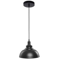 Pendant Lights, Lika Industrial Barn Ceiling Light Fixtures Black Hanging Pendant Lighting for Kitchen Island, Dining Room, Foyer (Black and Hemispheres(One Pack))