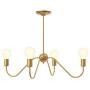 Electro bp;Cozy Style Barebulb 4-Arm Polished Gold Chandeliers Ceiling Lighting Fixtures,240W,27.5''Dia for Dining Room