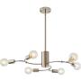 Contemporary Chandeliers Sputnik 6 Lights Modern Pendant Lighting Brushed Nickel Finish Light Sputnik Fixture Semi Flush Mount Ceiling Lighting Modern Pendant Lighting for Kitchen Dining Room