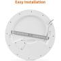 Youtob LED Ceiling Light Flush Mount 13Inch 24W 2000LM Ultra Bright Round Lighting Fixture for Kitchens Bedrooms Bathrooms Garages Pantries Closets Stairwells Hallways (4000K Cool White)