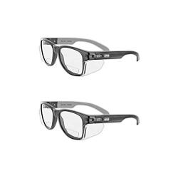 MAGID Y50BKAFC15 Iconic Y50 Design Series Safety Glasses with Side Shields | ANSI Z87+ Performance, Scratch & Fog Resistant, Comfortable & Stylish, Cloth Case Included, +1.5 BiFocal Lens (2 Pair)