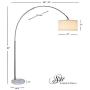 SH Lighting 6938 Brush Steel Arching Floor Lamp with White Marble Base - Features Large White Drum Style Shade - 81'' Tall Fits in Living or Bedrooms (White)