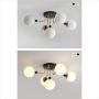 BOKT Semi Flush Mount Ceiling Light 5 Lights Sputnik Light Fixture Mid Century Modern Ceiling Pendant Light with Milky White Glass Shade for Living Dining Room Kitchen