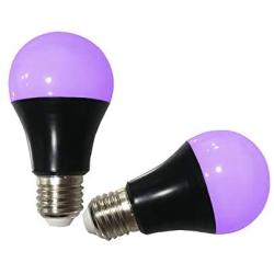 UV LED Black Light Bulbs 2 Pack, A19 E26 8W Blacklight Bulb for Glow in The Dark, UVA Level 385-400nm, Blacklight Light Bulbs for Parties Body Paint Fluorescent Poster Pet Stains