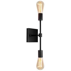 JHLBYL Bathroom Vanity Light 2-Light Wall Sconce Brushed Black Classic Mid Century Wall Lamp Wall Light for Bathroom Modern Dining Room Living Room