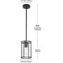 VINLUZ 1-Light Fixture Contemporary Modern Pendant Lighting Black Metal Cage Chandelier Round, Rustic Kitchen Island Lights Fixtures Ceiling Hanging Dining Room Bed Room Hallway