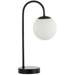 JONATHAN Y JYL6010A Arco 18.25'' Iron/Glass Mid-Century Globe LED Lamp Glam,Minimalist,Modern,Transitional for Bedroom, Living Room, Office, College Dorm, Coffee Table, Bookcase, Black